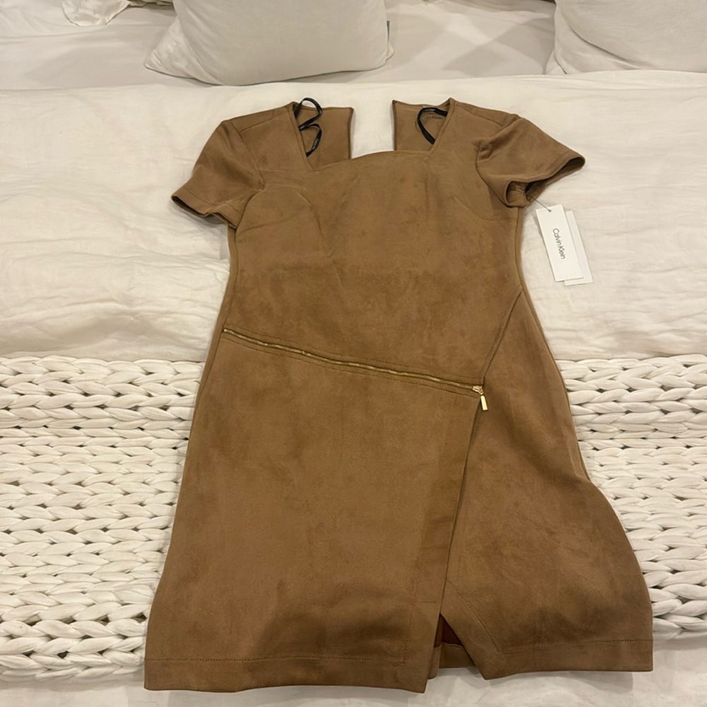 Brown Suede Calvin Klein dress.